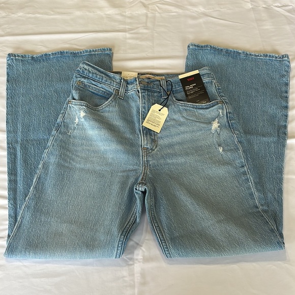 Levi's 70's High Flare Put It Back Jeans in Marin Babe for Free People NWT - Picture 13 of 15